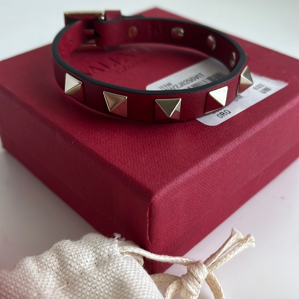 Valentino Red Rockstud Bracelet Brand New